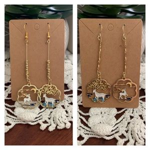 *3 for 20* Chinese Drop Beaded Deer Earrings